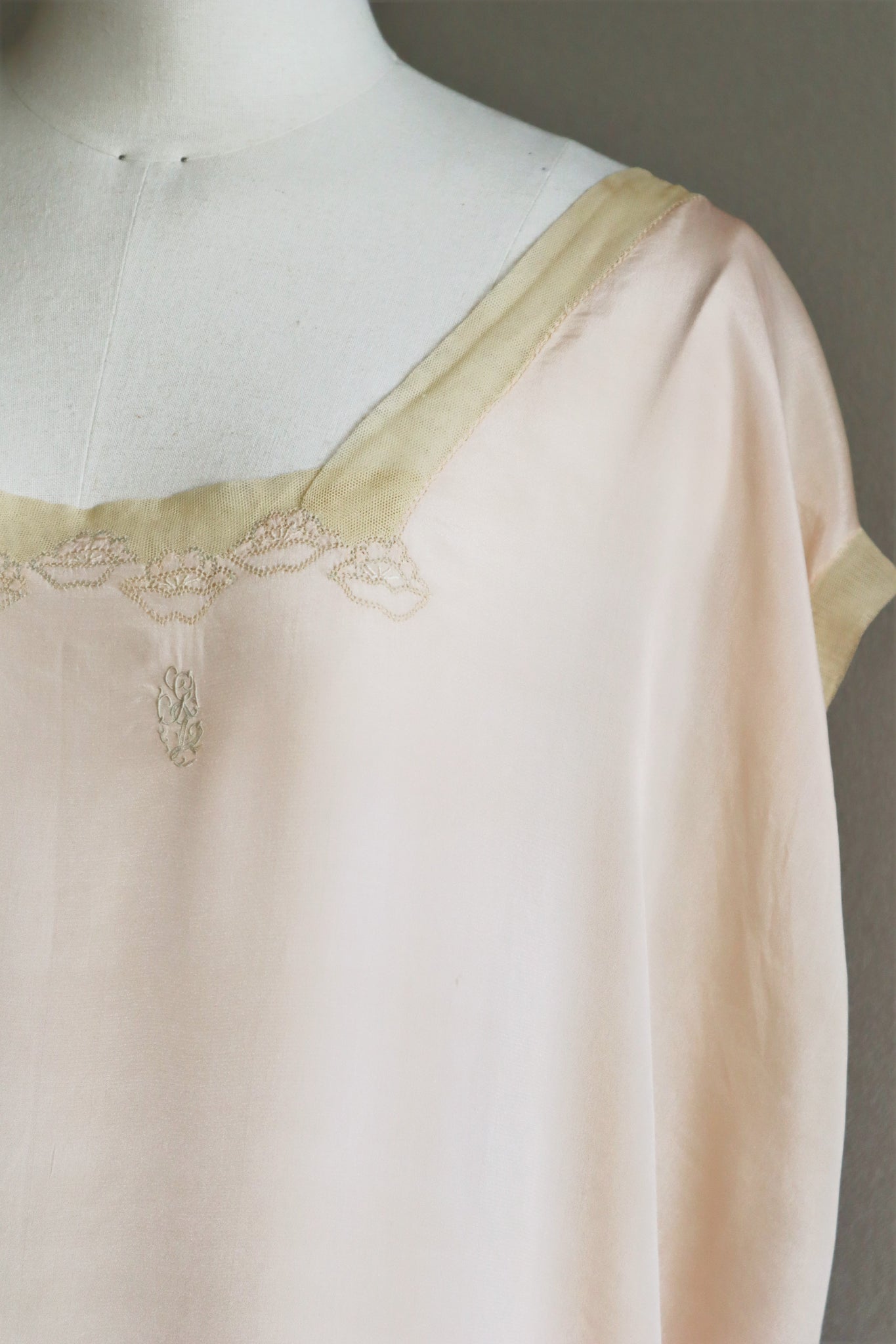 1930s Embroidered Silk Dress