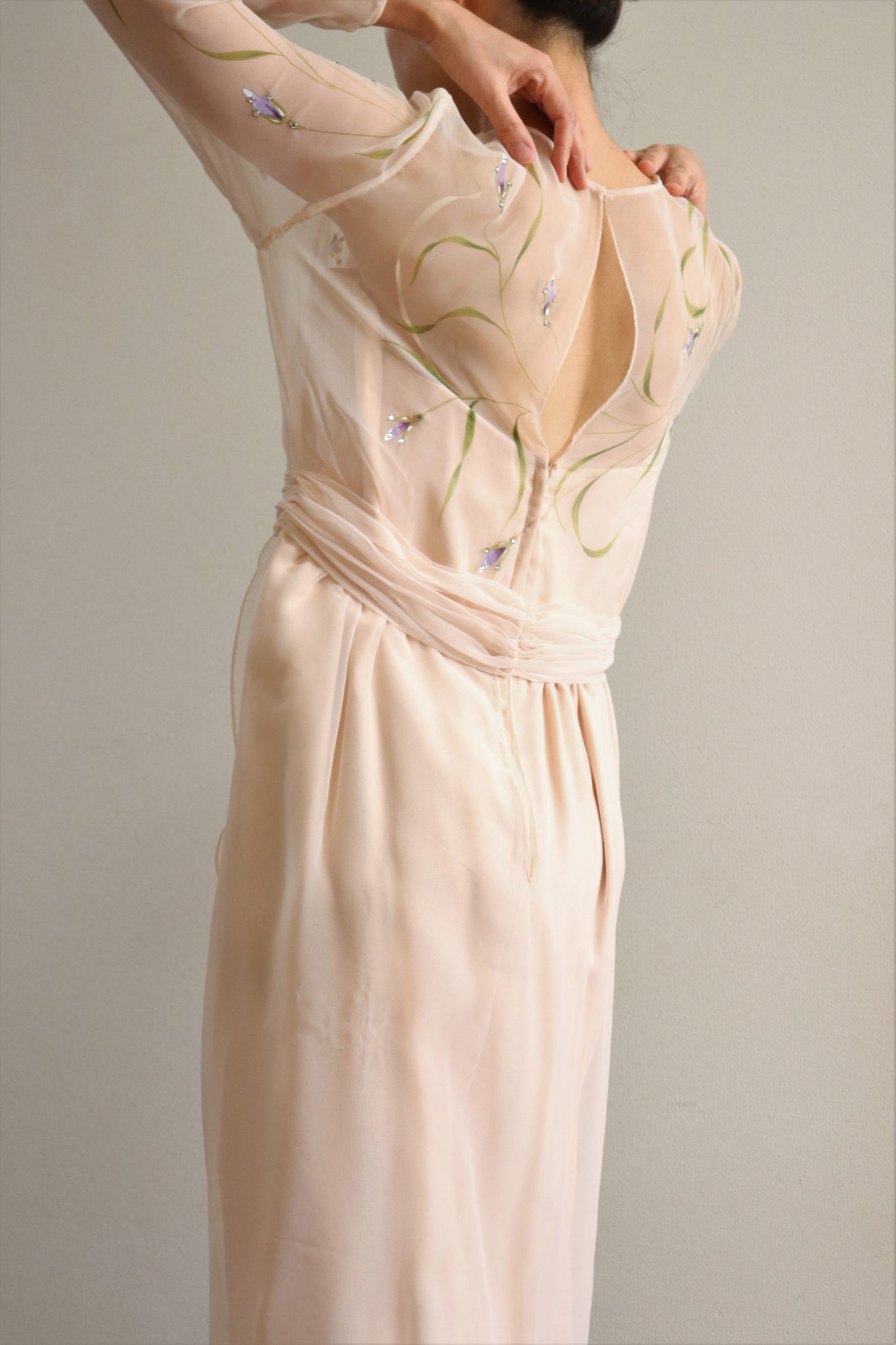 70s Palepink Sheer Chiffon Dress