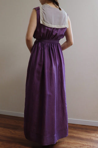 1910s Edwardian Purple Silk Dress