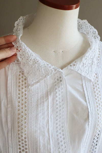 1900s Edwardian Broderie Anglaise Lace Dress