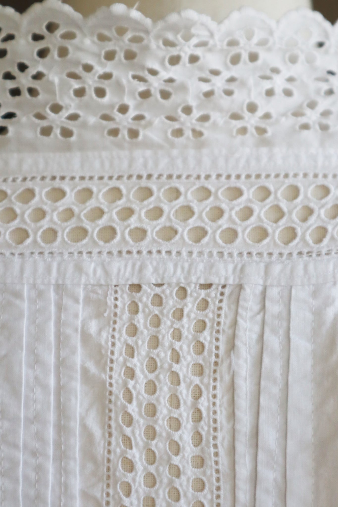 1900s Edwardian Broderie Anglaise Lace Dress