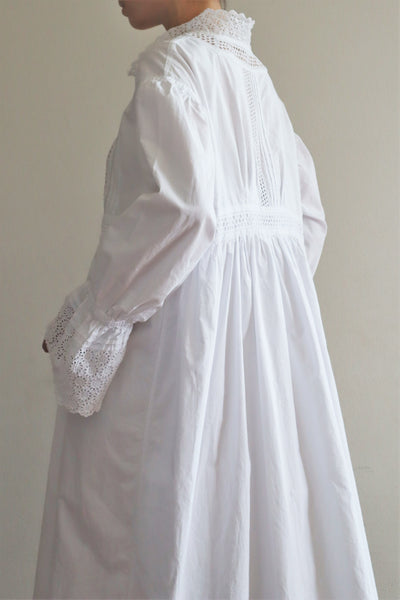 1900s Edwardian Broderie Anglaise Lace Dress