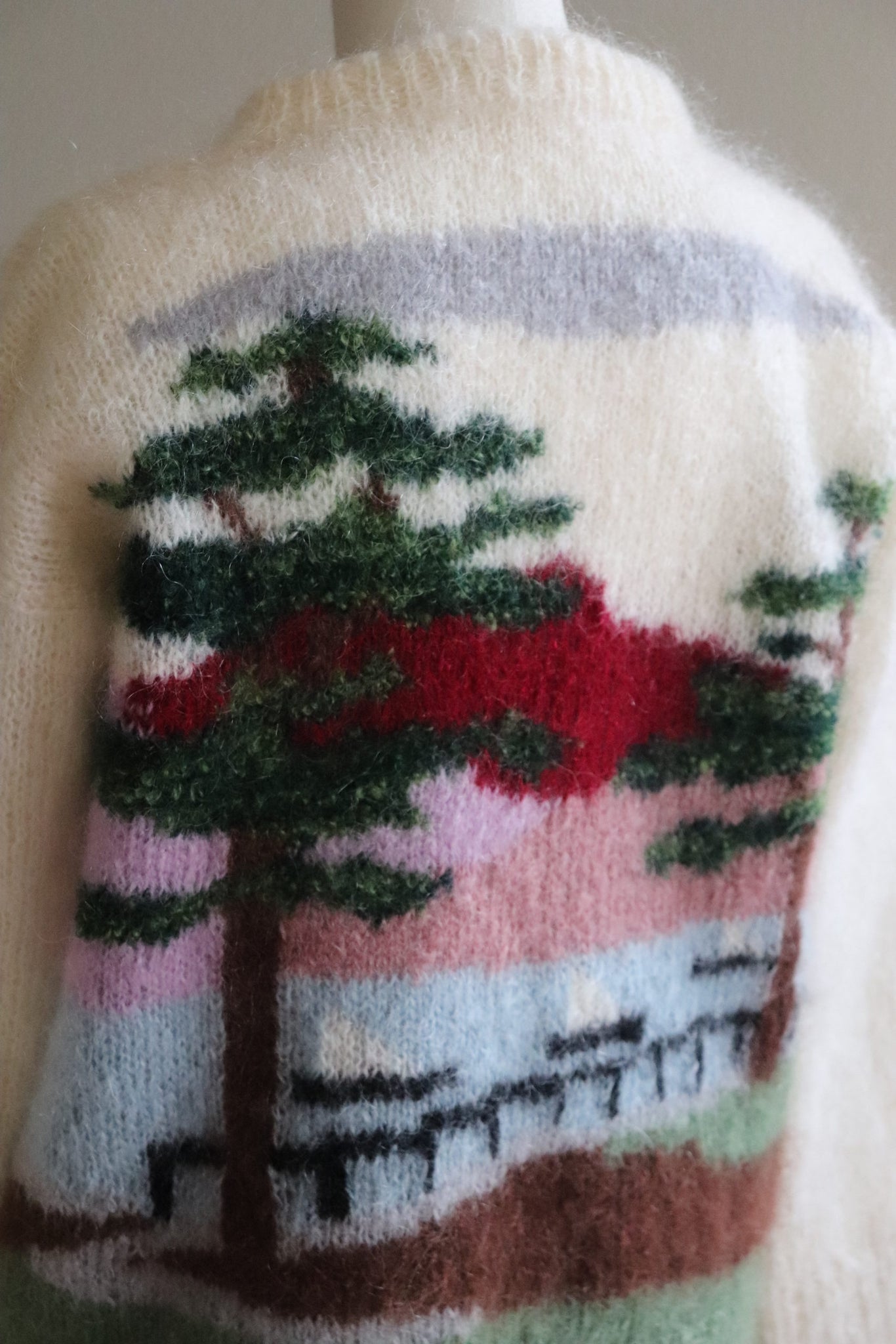 80s Handmade Mohair Sweater Landscape