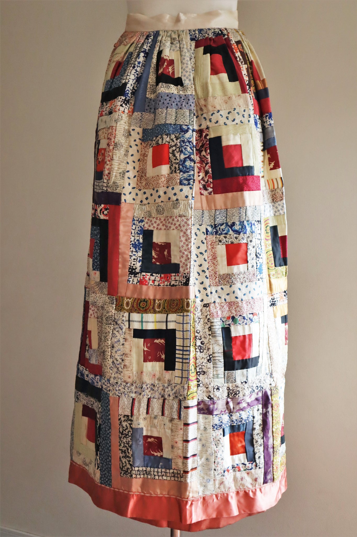 70s Handmade Patchwork Long Skirt