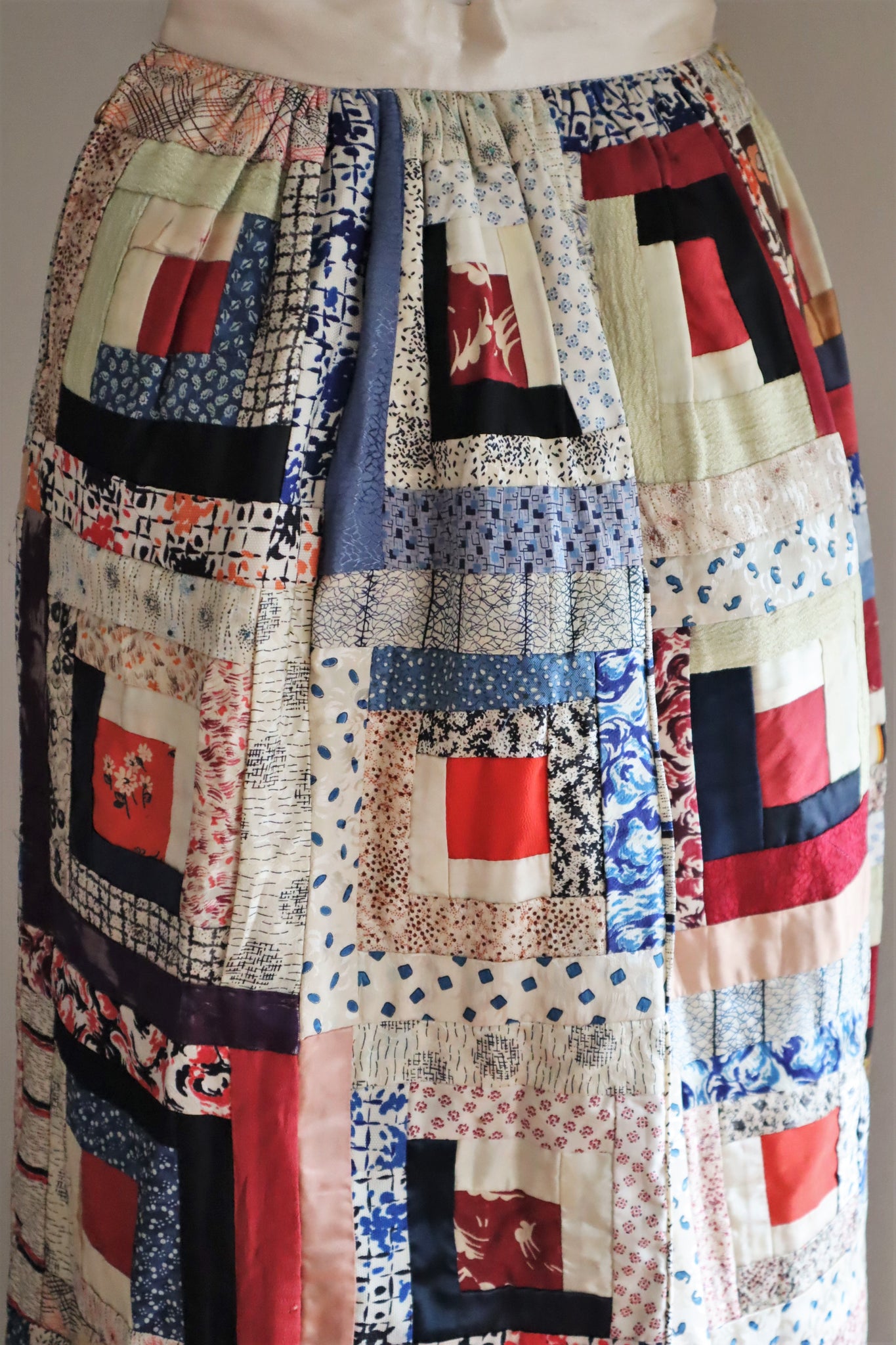 70s Handmade Patchwork Long Skirt