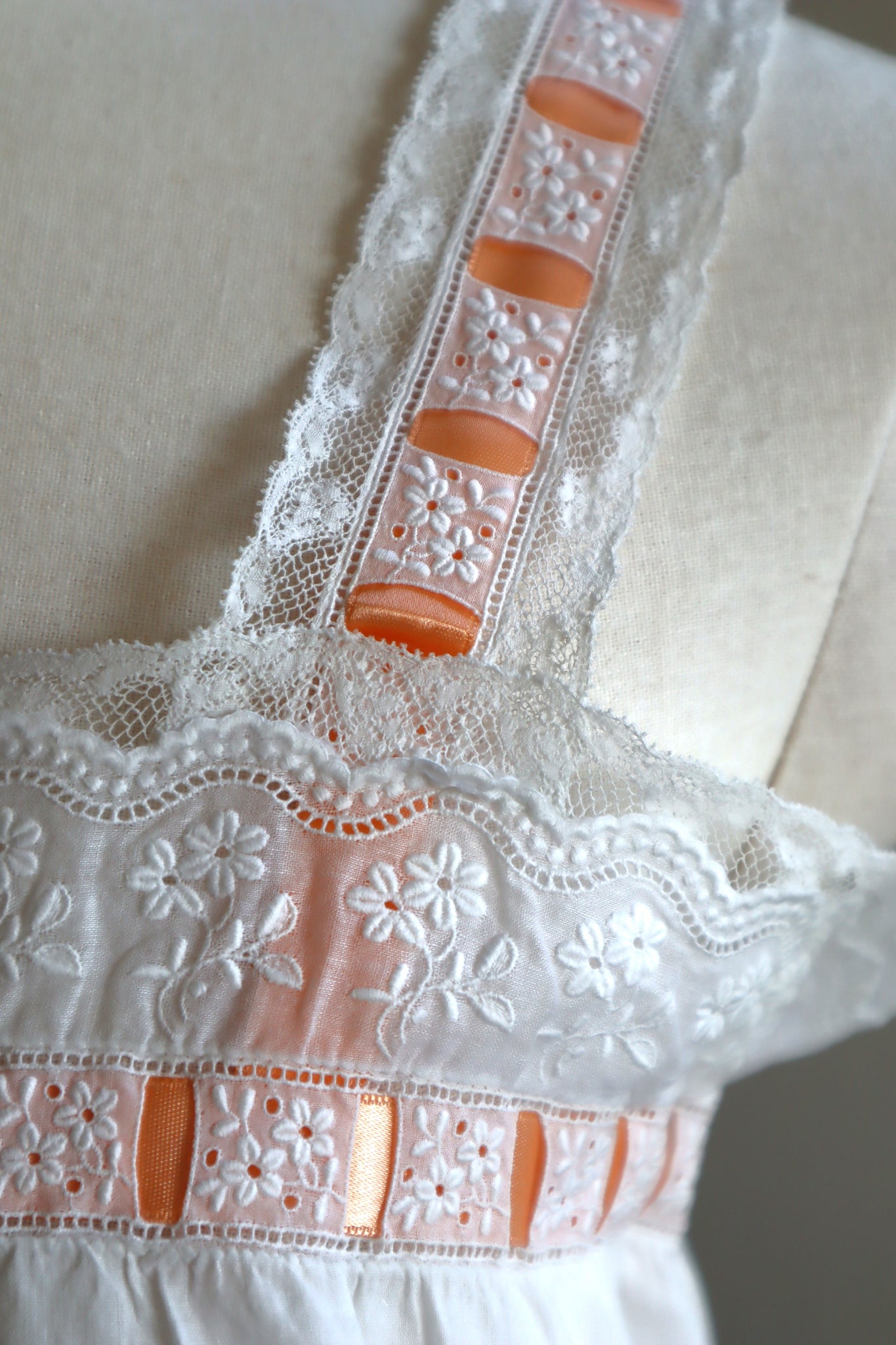 1910s Edwardian All Hand Sewn Flowers Lace Corset Cover