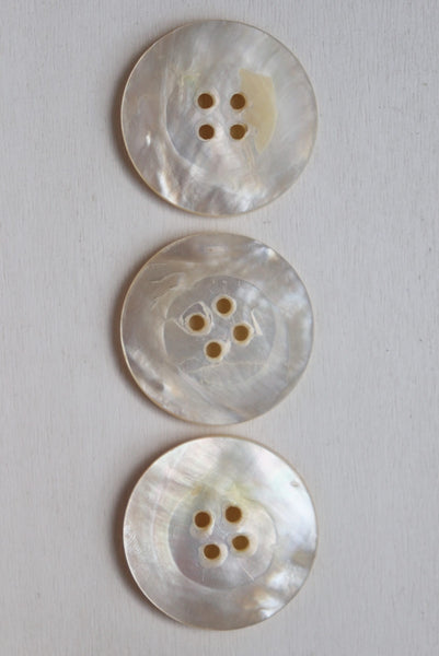 1920s Antique Three Matching Mother of Pearl Buttons