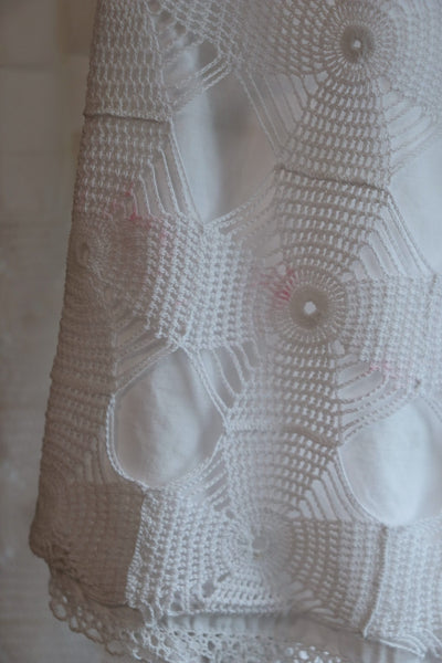 Antique Church Tunic Dress Crochet Lace