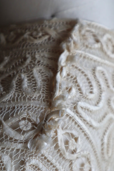 1930s Hand Stitched Silk Tape Lace Blouse