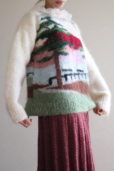 80s Handmade Mohair Sweater Landscape
