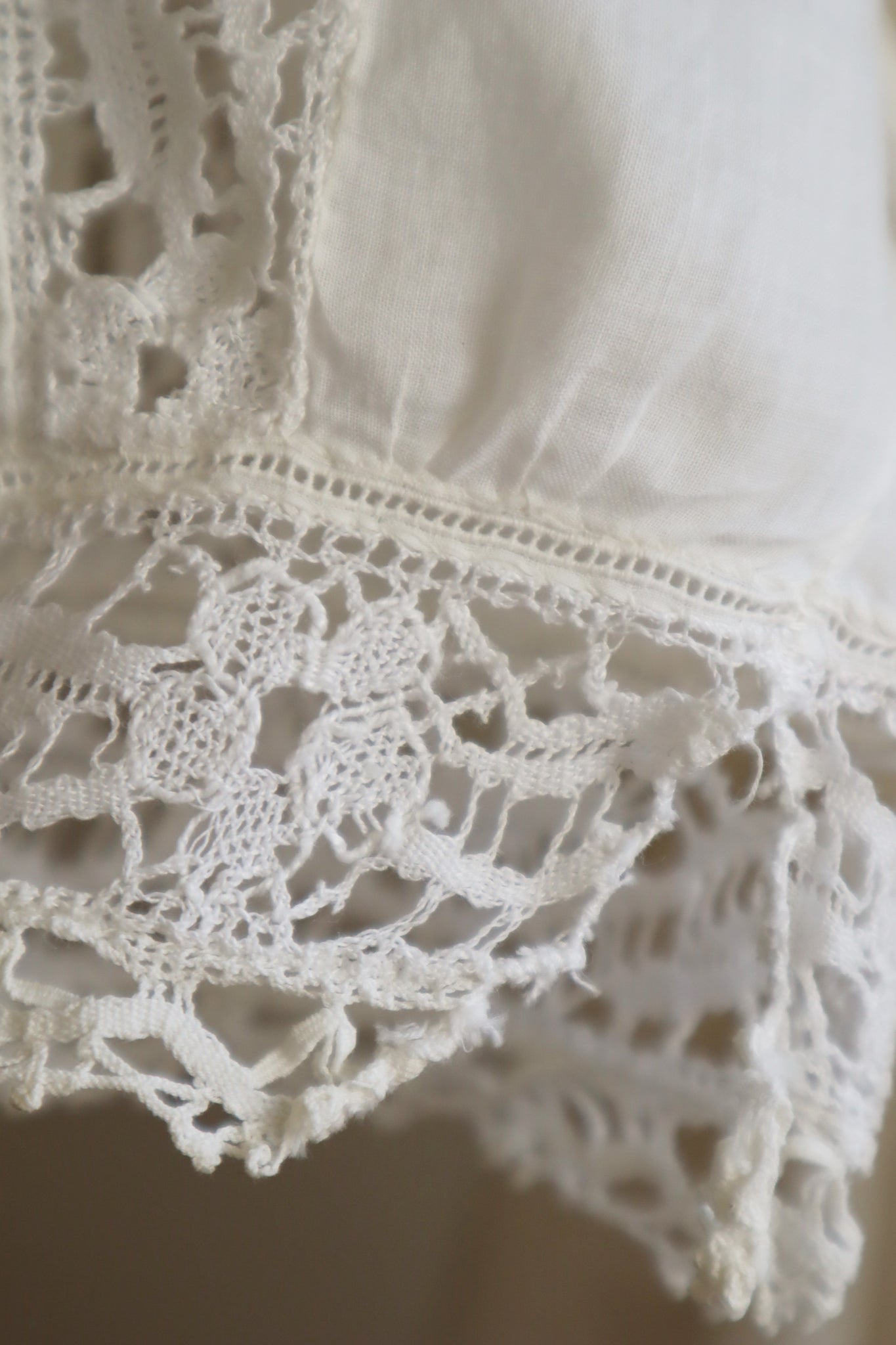 1910s Edwardian White Lawn Cotton Lace Dress