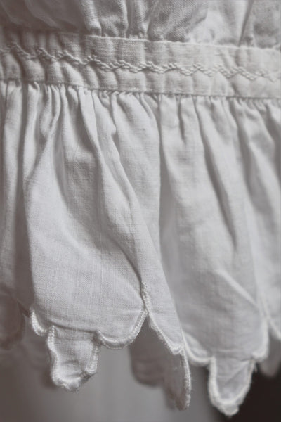 1900s White Frilled Long Dress