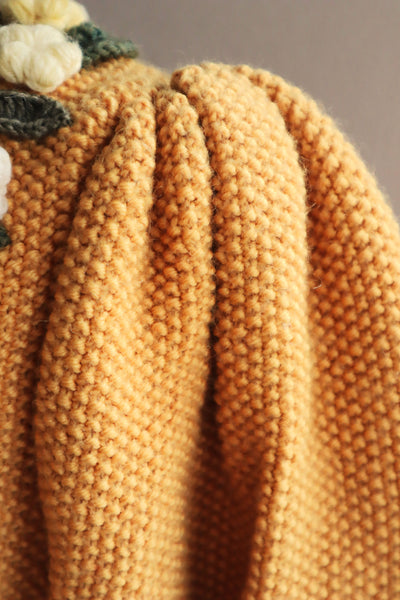 80s Hand Knit Mustard Yellow Wool Austrian Cardigan