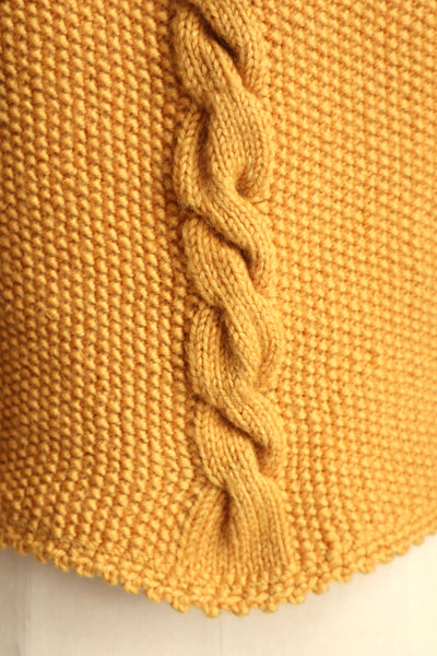 80s Hand Knit Mustard Yellow Wool Austrian Cardigan