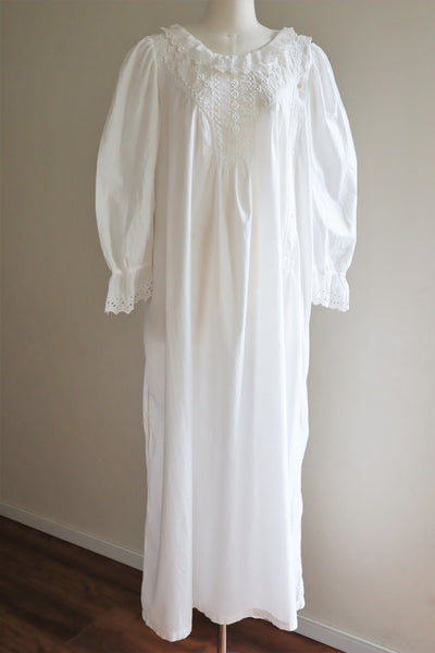 1910s Broderie Anglaise Side Front Closure Dress