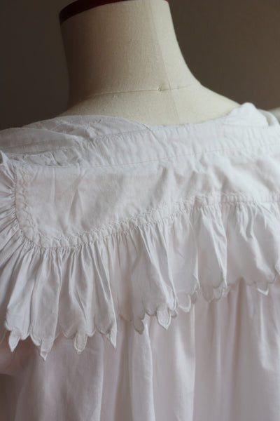 1900s White Frilled Long Dress