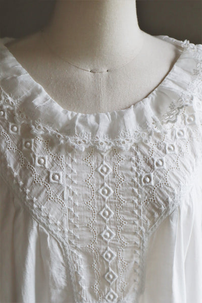1910s Broderie Anglaise Side Front Closure Dress