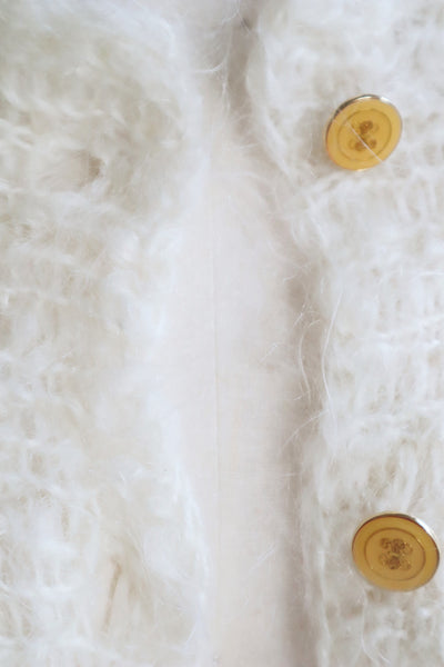 80s White Mohair Cardigan