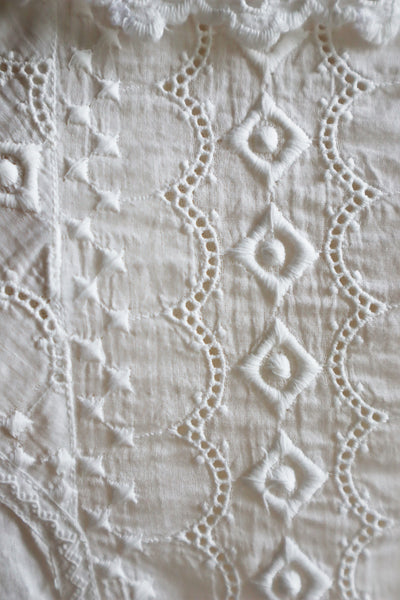 1910s Broderie Anglaise Side Front Closure Dress