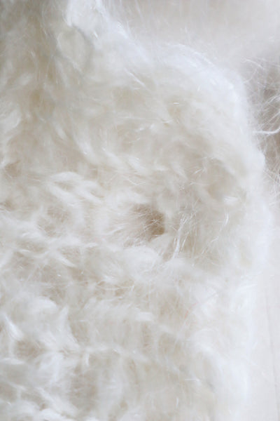 80s White Mohair Cardigan