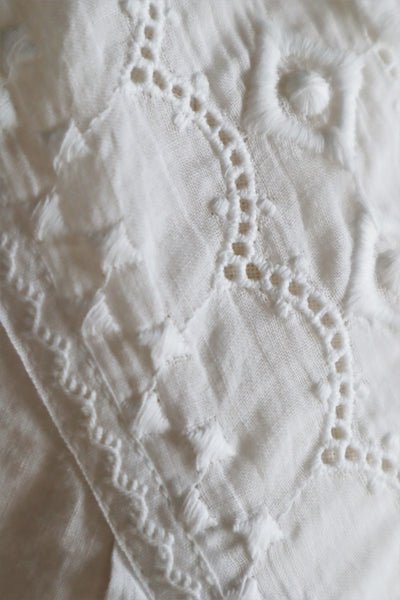 1910s Broderie Anglaise Side Front Closure Dress