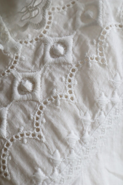 1910s Broderie Anglaise Side Front Closure Dress