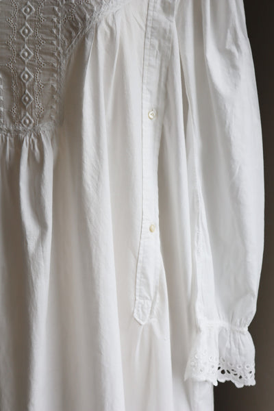 1910s Broderie Anglaise Side Front Closure Dress