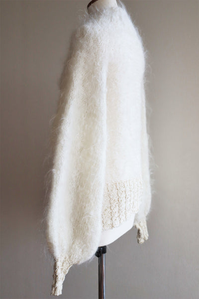 80s White Mohair Cardigan