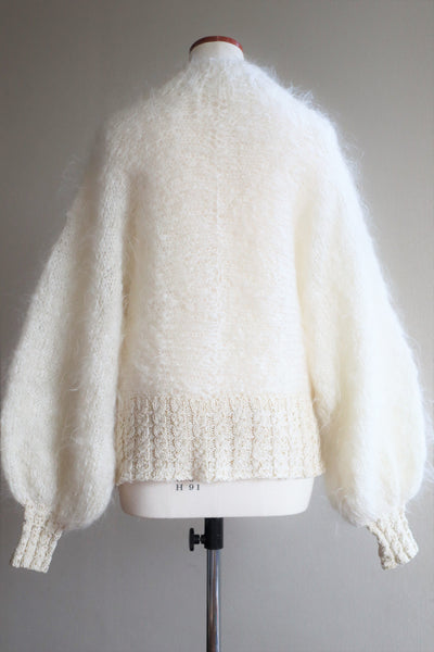 80s White Mohair Cardigan