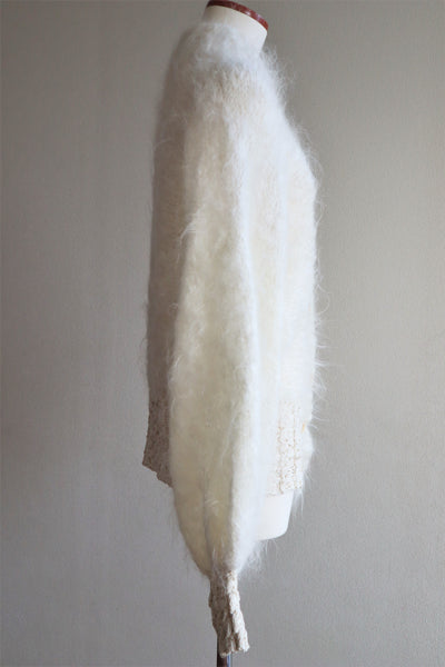 80s White Mohair Cardigan