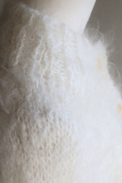 80s White Mohair Cardigan