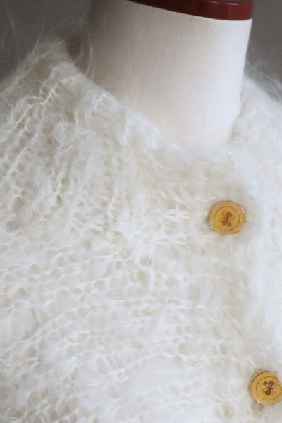 80s White Mohair Cardigan