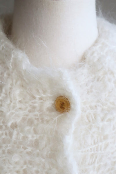 80s White Mohair Cardigan