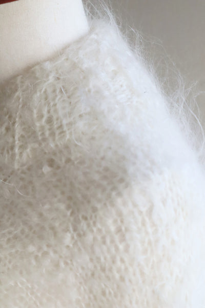80s White Mohair Cardigan