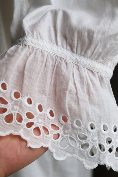 1910s Broderie Anglaise Side Front Closure Dress