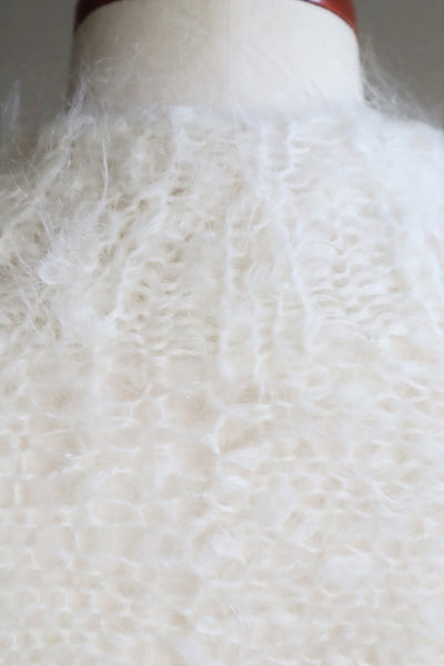 80s White Mohair Cardigan