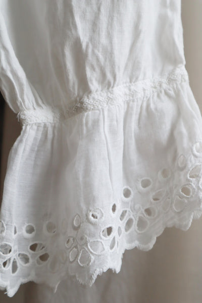 1910s Broderie Anglaise Side Front Closure Dress