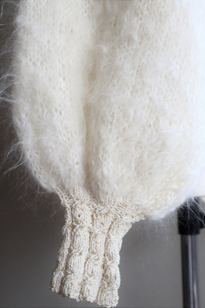 80s White Mohair Cardigan