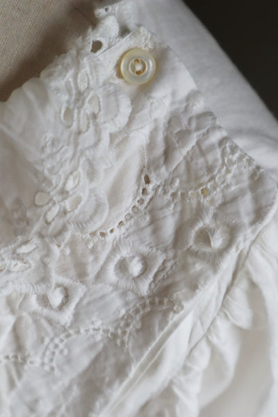 1910s Broderie Anglaise Side Front Closure Dress