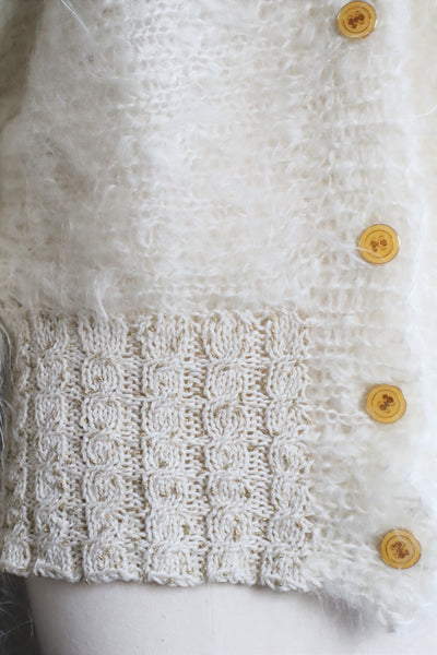 80s White Mohair Cardigan