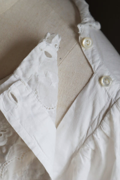 1910s Broderie Anglaise Side Front Closure Dress