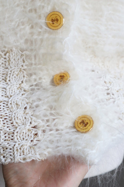 80s White Mohair Cardigan