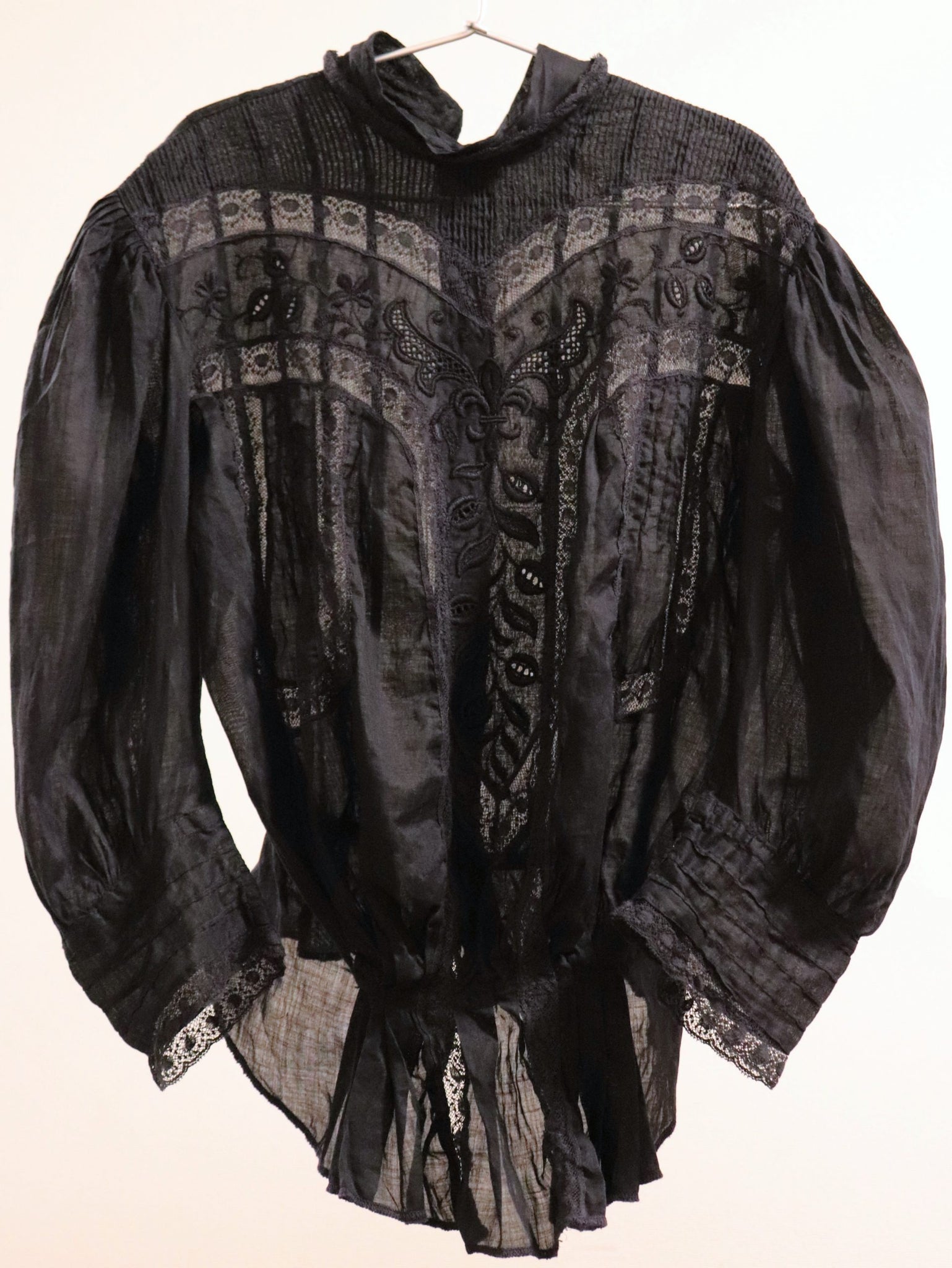 19th Antique Edwardian Blouse Black