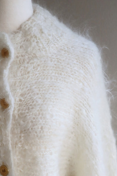 80s White Mohair Cardigan