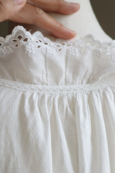 1910s Broderie Anglaise Side Front Closure Dress