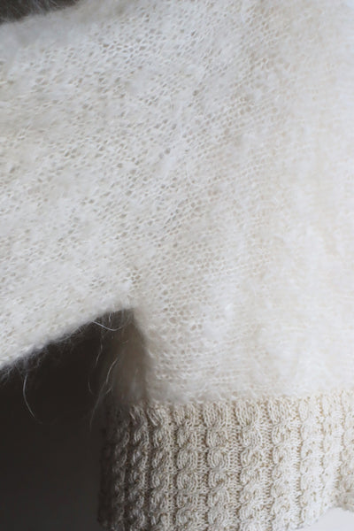 80s White Mohair Cardigan