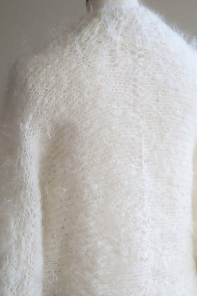80s White Mohair Cardigan