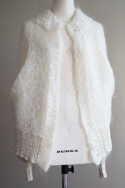 80s White Mohair Cardigan
