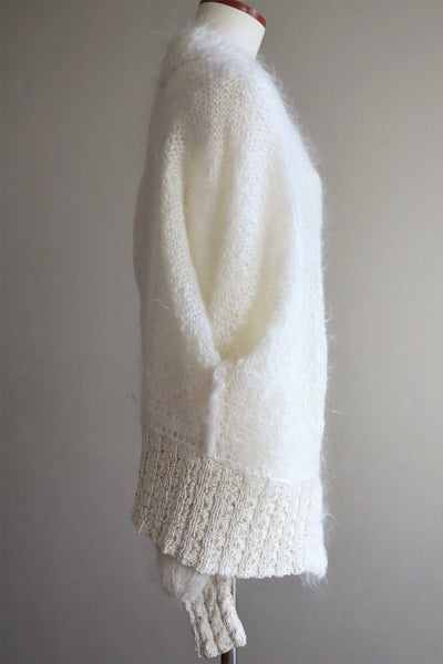 80s White Mohair Cardigan