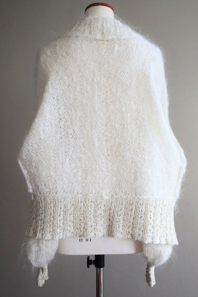 80s White Mohair Cardigan